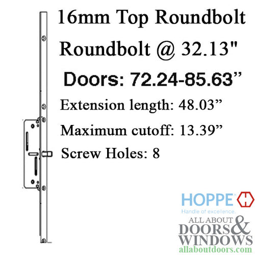 16mm Manual Top Extension, Roundbolt @ 32.13