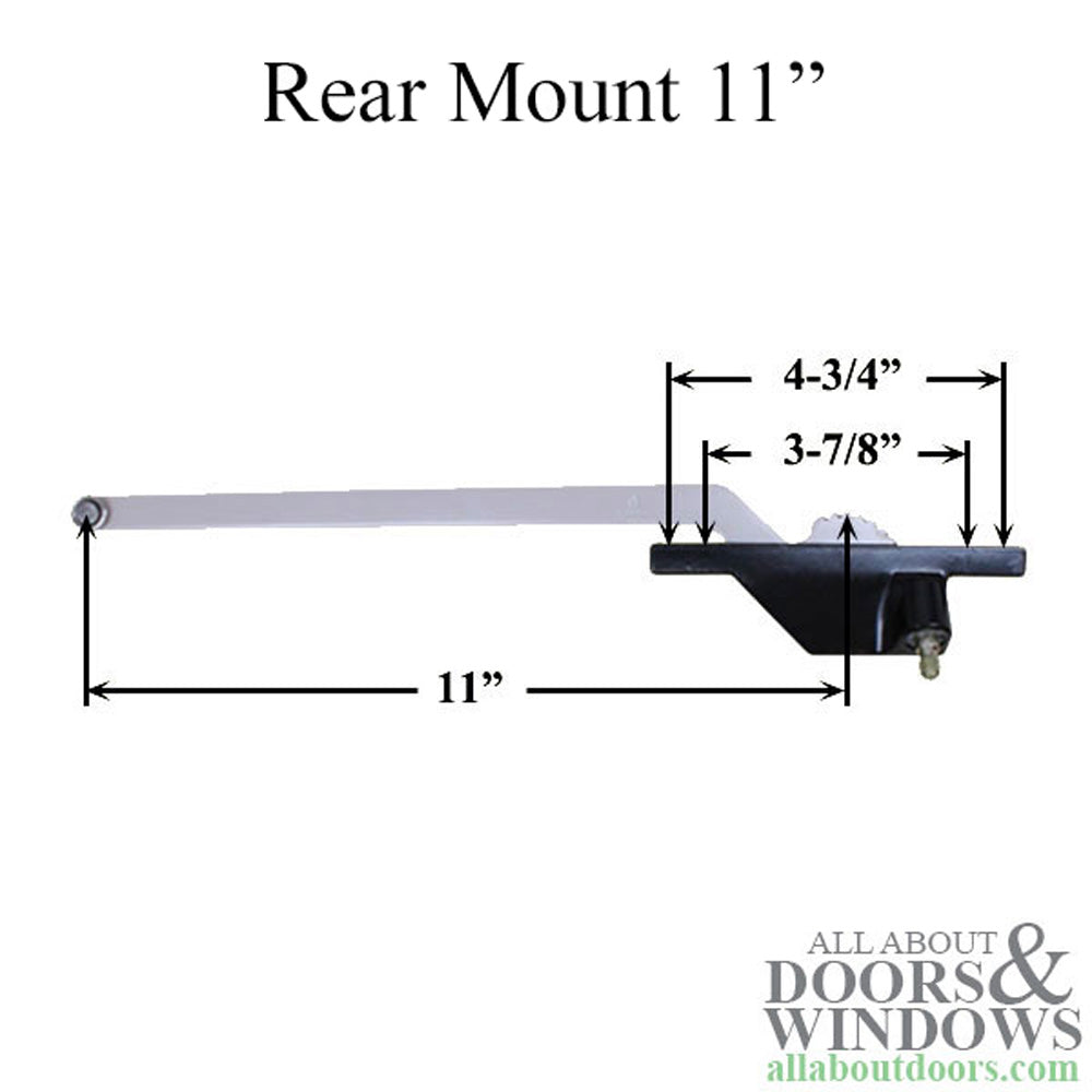 Truth Right Hand 11 Inch Single Arm Rear Mount Casement Operator with Round Shoe - Truth Right Hand 11 Inch Single Arm Rear Mount Casement Operator with Round Shoe