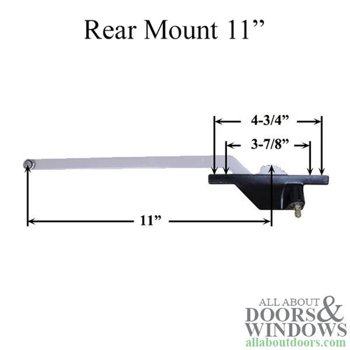 Truth Right Hand 11 Inch Single Arm Rear Mount Casement Operator with Round Shoe - Truth Right Hand 11 Inch Single Arm Rear Mount Casement Operator with Round Shoe