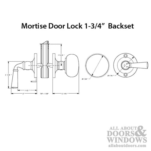 Storm Door Mortise Lock 1-3/4 Backset for Storm Doors - Storm Door Mortise Lock 1-3/4 Backset for Storm Doors