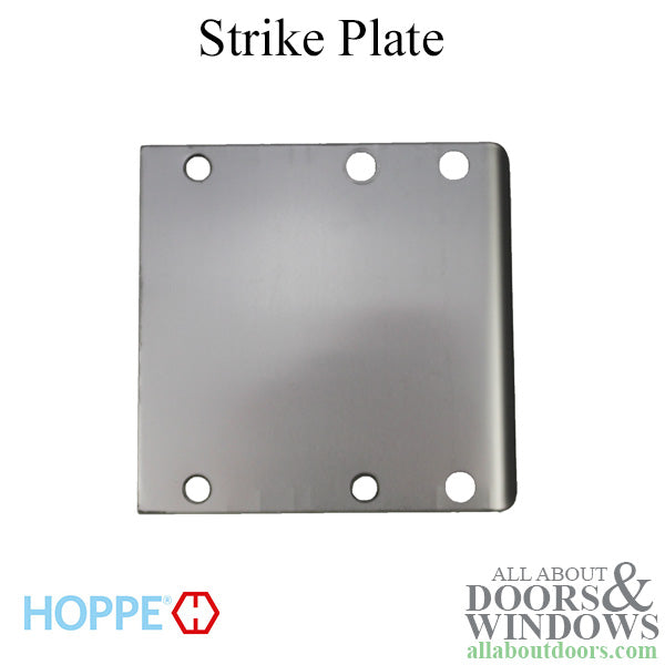 HOPPE Latch and Deadbolt Strike with Extended Curved Lip Non-Handed Stainless Steel - HOPPE Latch and Deadbolt Strike with Extended Curved Lip Non-Handed Stainless Steel