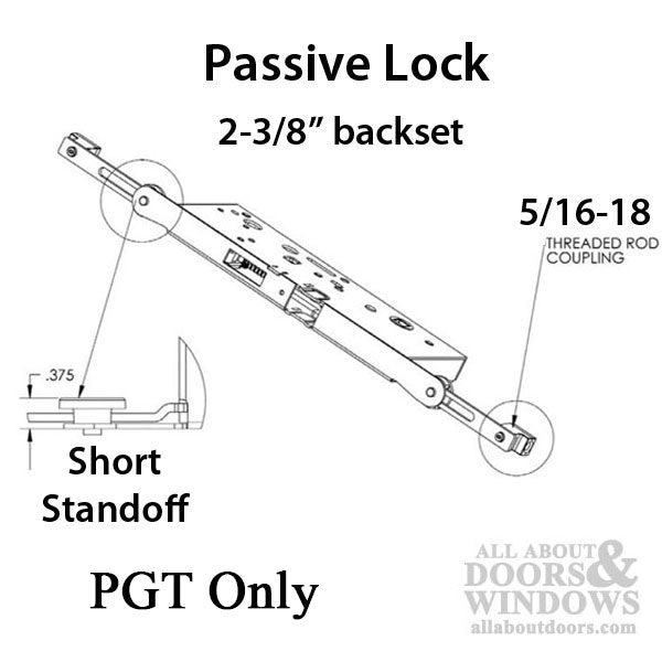 Passive Concealed Rod 60/92 MPL, 5/16-18 Coupling - PGT - Passive Concealed Rod 60/92 MPL, 5/16-18 Coupling - PGT