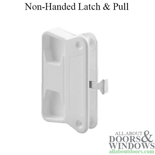 Non-Handed Latch & Pull for Sliding Screen Door - White