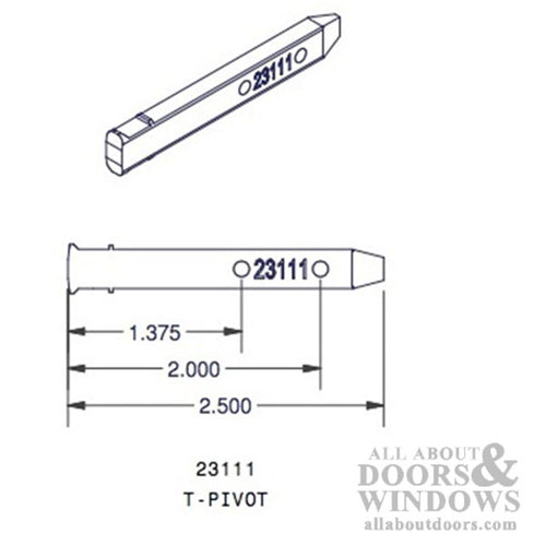 T-Head Pivot Bar, 2 hole  2-1/2 inch - Zinc Die cast - T-Head Pivot Bar, 2 hole  2-1/2 inch - Zinc Die cast