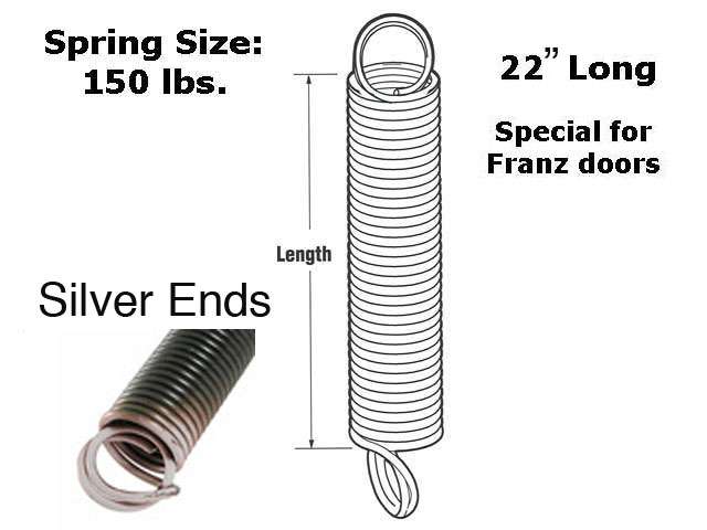 Extension Spring - 150 lbs Capacity - Silver - Frantz Garage Door - Extension Spring - 150 lbs Capacity - Silver - Frantz Garage Door