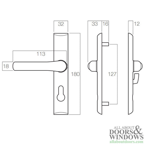 Quattro Hinged Security Screen Door Lock Handle Set with Mortise Lock - Quattro Hinged Security Screen Door Lock Handle Set with Mortise Lock