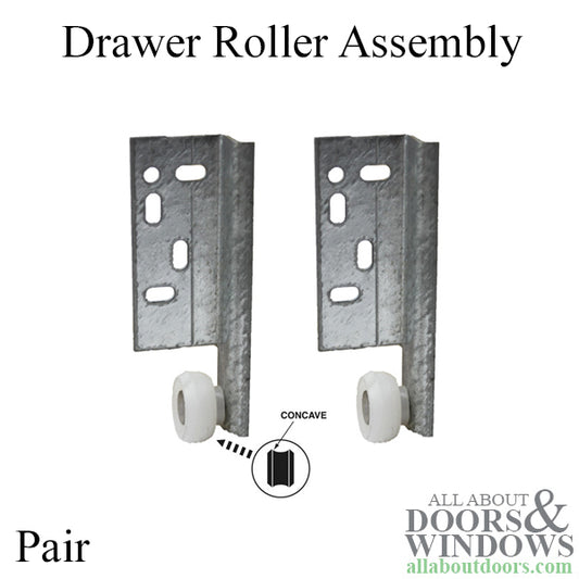 Concave Nylon Monorail Roller Assembly with Steel Bracket - 3/4 In Dia.