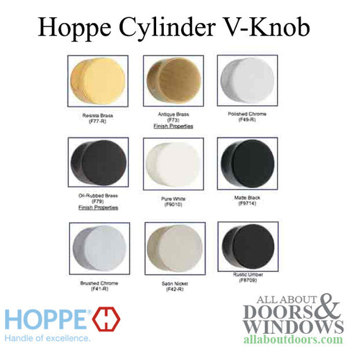 Hoppe V-Knob, New Style for Non-Logo Cylinder - Hoppe V-Knob, New Style for Non-Logo Cylinder