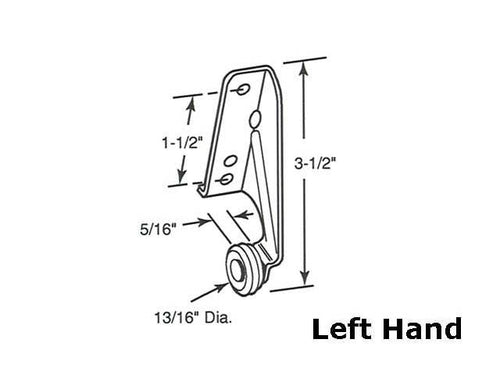 Left-Handed Monorail Drawer Roller, 13/16