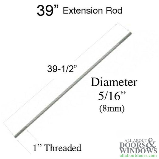 39" Flush Bolt Extension Rod