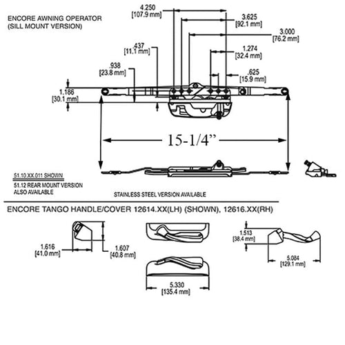 Encore Series Awning Operator, No Cover - Encore Series Awning Operator, No Cover