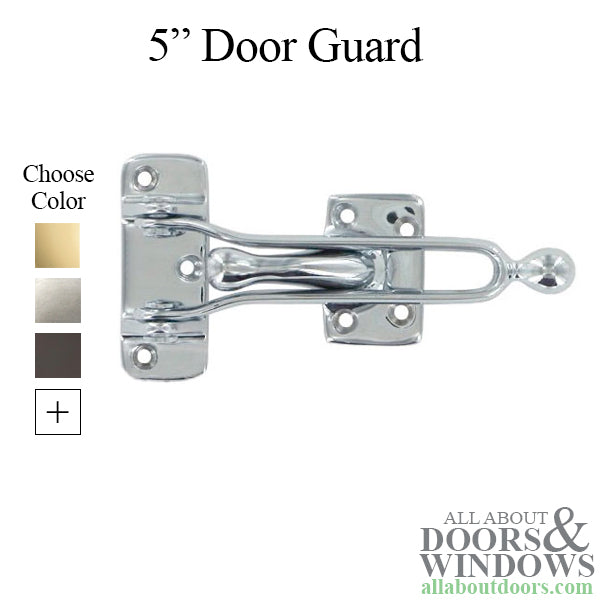 5 in Door Guard, Solid Brass - Choose Finish - 5 in Door Guard, Solid Brass - Choose Finish