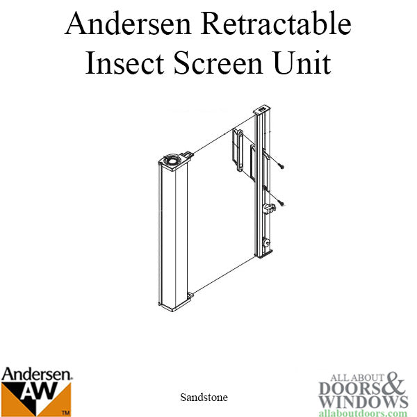 Retainer w/Screws - Retractable Insect Screen - for Andersen FGD made Aug. 03 to May 07 - Sandtone - Retainer w/Screws - Retractable Insect Screen - for Andersen FGD made Aug. 03 to May 07 - Sandtone