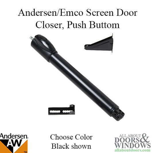 Andersen / Emco 1 Pack Push Button Storm / Screen Door Closer, Choose Color