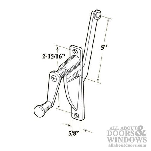 Discontinued - Operator, Awning or Vent, 2-15/16 inch, 5 inch Arm - Discontinued - Operator, Awning or Vent, 2-15/16 inch, 5 inch Arm