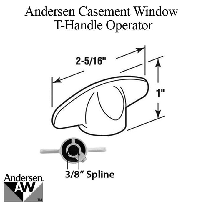 Andersen T-Handle 3/8 spline Casement / Awning windows - 2 colors - Andersen T-Handle 3/8 spline Casement / Awning windows - 2 colors