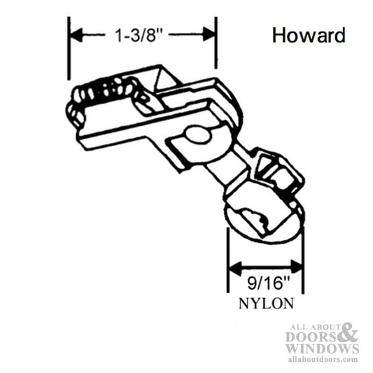 Screen Door Roller, 9/16‰Û Nylon Wheel