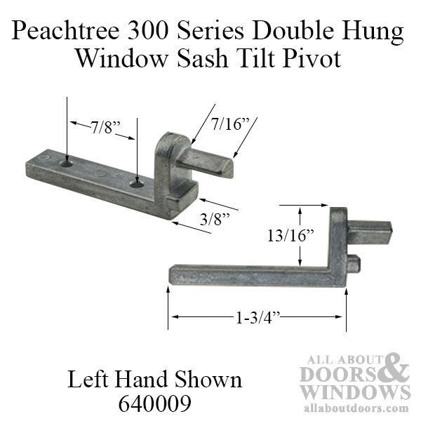 Peachtree 300 Series Double Hung Window Pivot Pin, Old Style, Left Hand - Mill Finish - Peachtree 300 Series Double Hung Window Pivot Pin, Old Style, Left Hand - Mill Finish