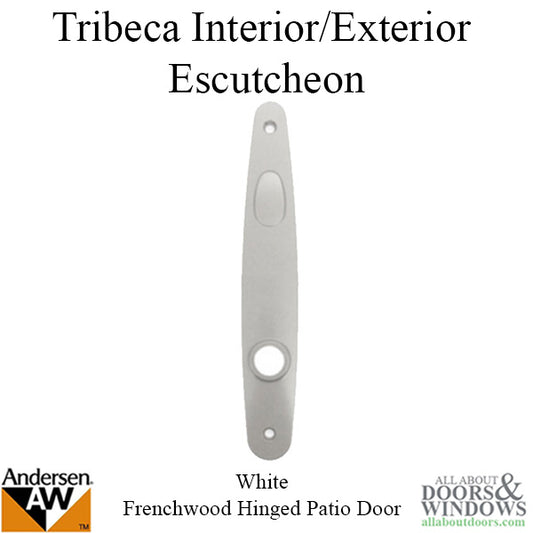 Exterior/Interior Escutcheon Plate - Tribeca Passive Handle Set - White