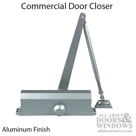 ADA Compliant Door Closer Adjustable # 1-4,  Dual Valve - Aluminum Finish