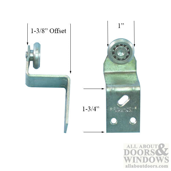 Sliding Door Top Hung Roller 1 Inch Steel Wheel Flat Edge 1-3/8 Inch Offset - Sliding Door Top Hung Roller 1 Inch Steel Wheel Flat Edge 1-3/8 Inch Offset