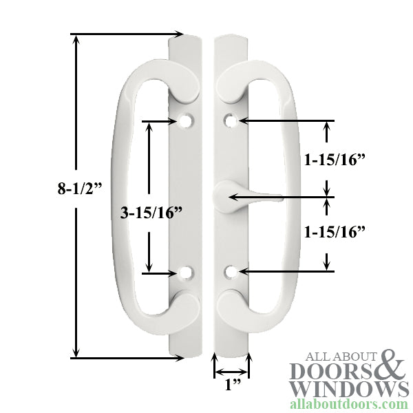 Legacy Sliding Glass Door Handle, CENTER Thumb Turn - Choose Color - Legacy Sliding Glass Door Handle, CENTER Thumb Turn - Choose Color