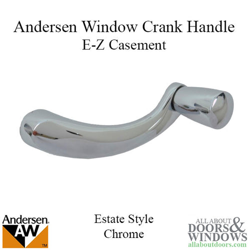 Andersen Window Improved/E-Z Casement Crank/Handle - Estate Style - Chrome - Andersen Window Improved/E-Z Casement Crank/Handle - Estate Style - Chrome