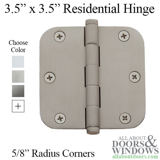 Residential Hinge, 3-1/2" x 3-1/2", 5/8 Radius