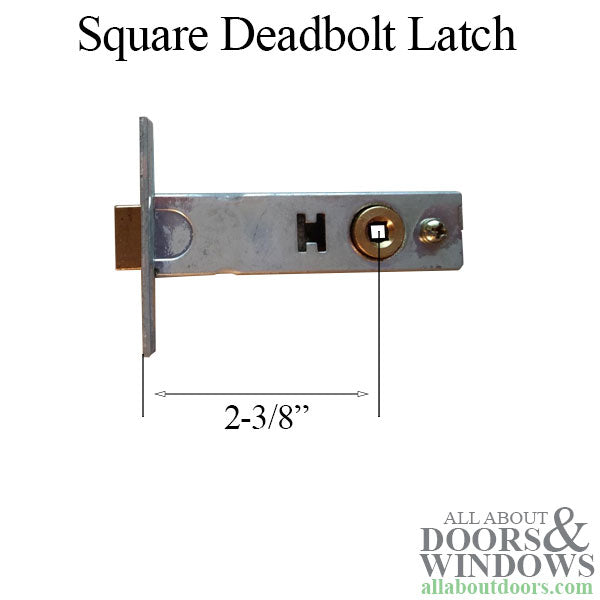 Square Deadbolt Latch, 2-3/8