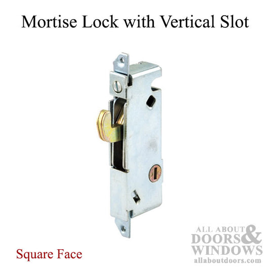 Mortise Lock, Vertical Slot  Square Face -  W&F Style