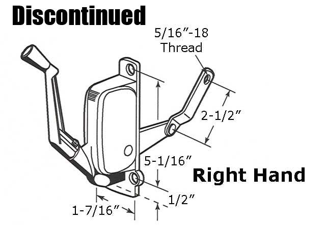 Awning Operator for Harcar Windows - right - Aluminum - Awning Operator for Harcar Windows - right - Aluminum