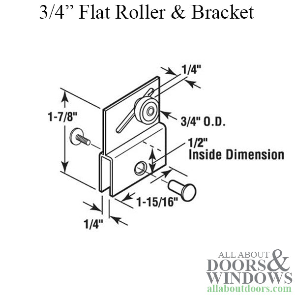 Frameless Shower Door Roller with Bracket 3/4