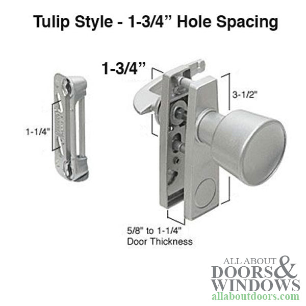 Storm Door Knob Latch Tulip Style 1.75 Inch Hole Spacing - Storm Door Knob Latch Tulip Style 1.75 Inch Hole Spacing