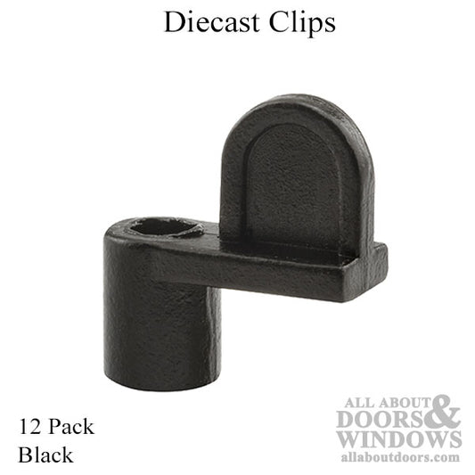 Diecast Clips 5/16” offset - Black - 12 pack