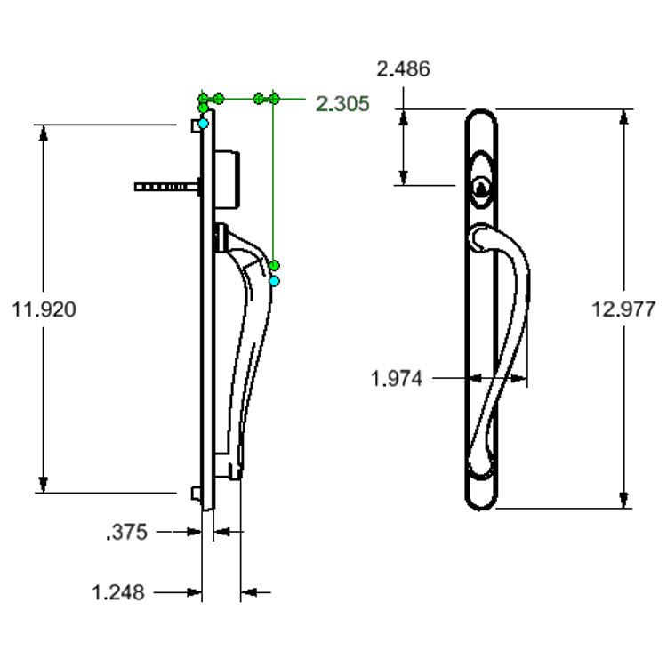 Active Interior Thumb Cambridge Handle Set - PVD Oil Rubbed Bronze - Active Interior Thumb Cambridge Handle Set - PVD Oil Rubbed Bronze