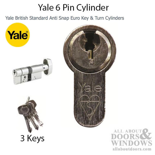 35/35 Euro Profile Cylinder, Anti-Bump, High Security, Yale Key - Satin Brass - 35/35 Euro Profile Cylinder, Anti-Bump, High Security, Yale Key - Satin Brass