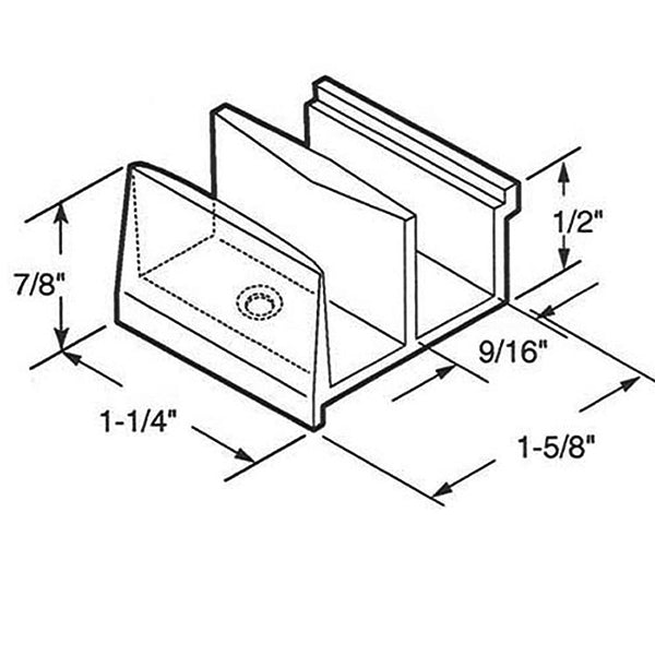 Bottom Guide for Sliding Tub Enclosure Doors Clear Acrylic - Bottom Guide for Sliding Tub Enclosure Doors Clear Acrylic