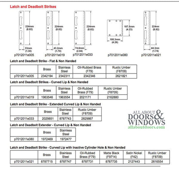 HOPPE Extended Lip Latch and Deadbolt with Curved Lip for 2-1/4