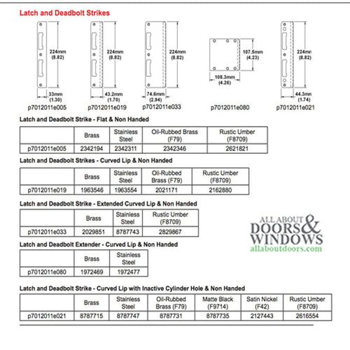 HOPPE Extended Lip Latch and Deadbolt with Curved Lip for 2-1/4