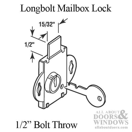 Mailbox Lock with 1/2" Long Bolt, 1625 series