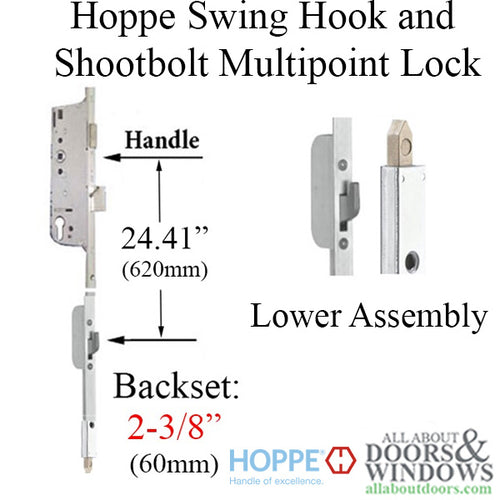 Hoppe HLS 9000 Swing Hook / Shootbolt 16/60/92, hook at 24.41