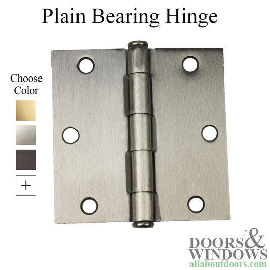 Solid Brass Door Hinge Square Corners Each Choose Color