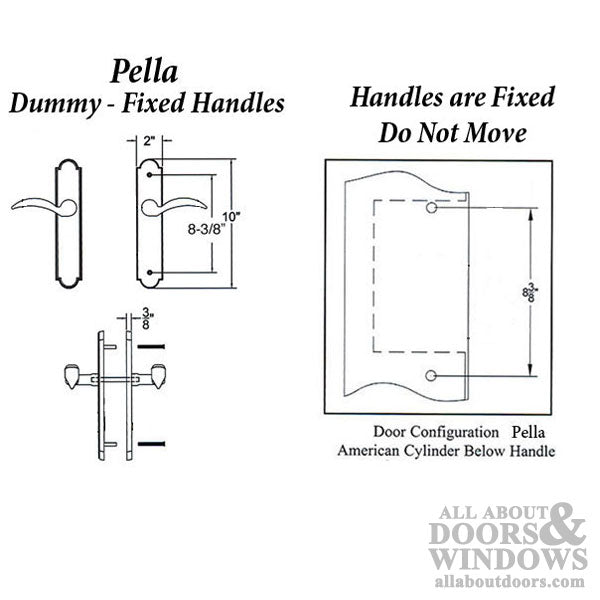Pella Replacement Dummy Trim, Fixed Pair, Right- PVD Brass - Pella Replacement Dummy Trim, Fixed Pair, Right- PVD Brass
