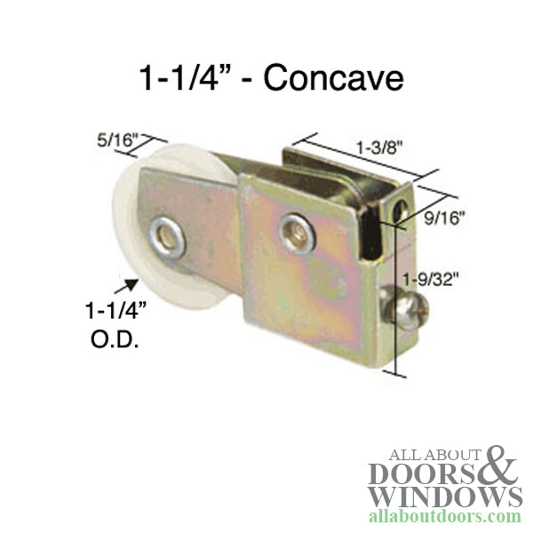 Sliding Door Roller For Closet or Mirror Doors with Adjustable Steel Housing 1.25 Inch Nylon Wheel - Sliding Door Roller For Closet or Mirror Doors with Adjustable Steel Housing 1.25 Inch Nylon Wheel