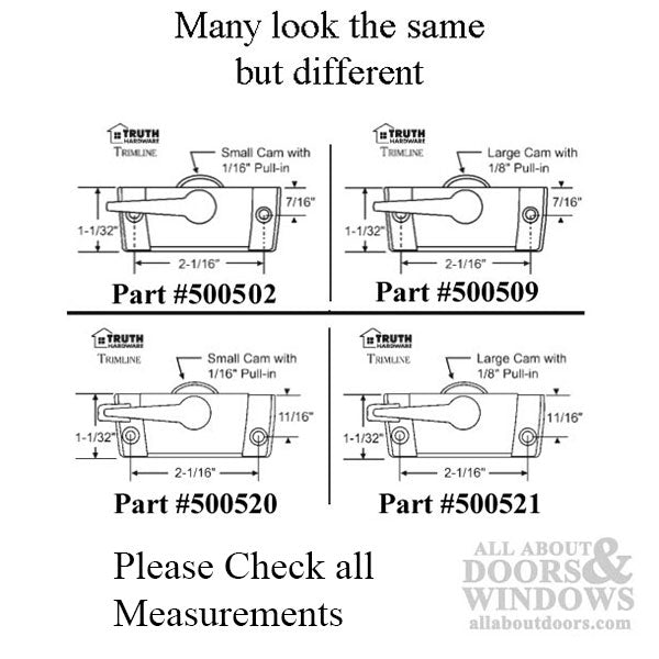 Sweep Latch, 2-1/16  Swivel type Sash Lock - White - Sweep Latch, 2-1/16  Swivel type Sash Lock - White