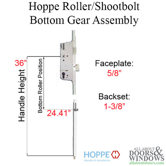 16mm Manual Gear, 35/92, Roller-Shootbolt, Roller @ 24.41", 1/2" D/B