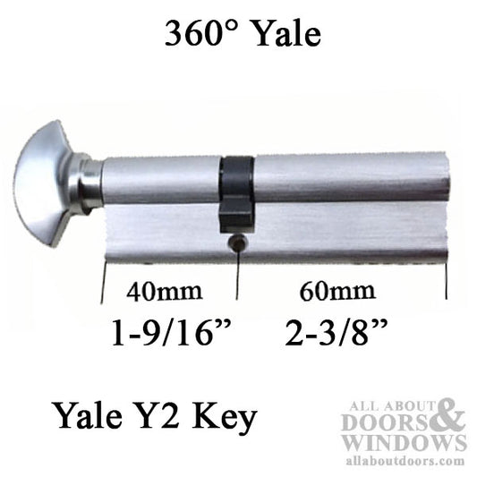 Discontinued  40 / 60 Euro profile cylinder lock Yale Keyway - Satin Chrome - DISCONTINUED