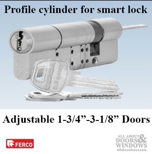 profile cylinder for smart lock, Adjustable Doors to 3-1/8"