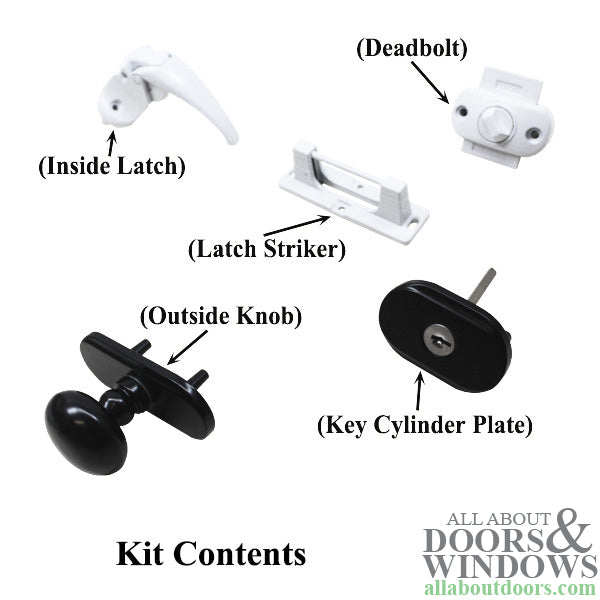 Andersen Storm Door Handle Set With Deadbolt Kit For 1.5 Inch Storm Door  Black and White Handleset - Andersen Storm Door Handle Set With Deadbolt Kit For 1.5 Inch Storm Door  Black and White Handleset