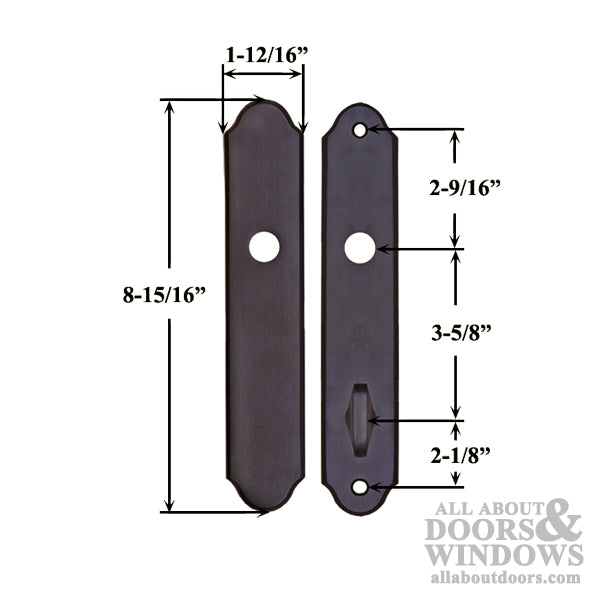 Trim Plates, 5146 Passive Door with Thumbturn - Dark Bronze - Trim Plates, 5146 Passive Door with Thumbturn - Dark Bronze